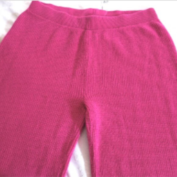 NWT GAP CashSoft Shaker Stitch Sweater Knit Pants Wide Leg Pull On Size L Pink - Picture 8 of 17